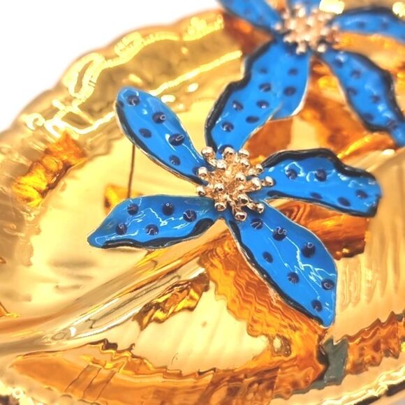 New ZARA tropical flower stud earrings - Picture 4 of 10